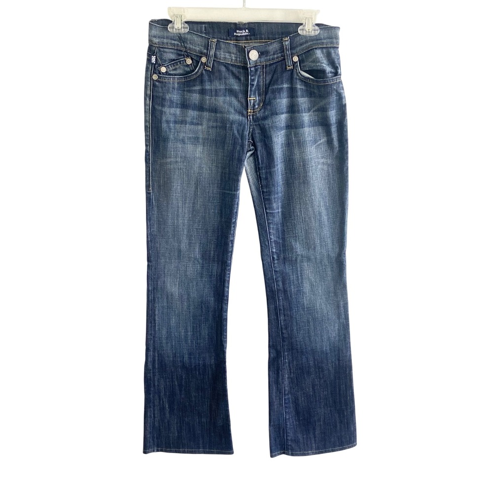 Rock & Republic Kiedis Low Rise Bootcut Jeans Blue Denim 27 KD8-STUK